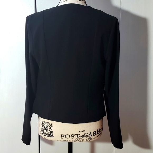 Monteau - Womens Black Waterfall Cropped blazer Cardigan Sz.Medium - Picture 3 of 5